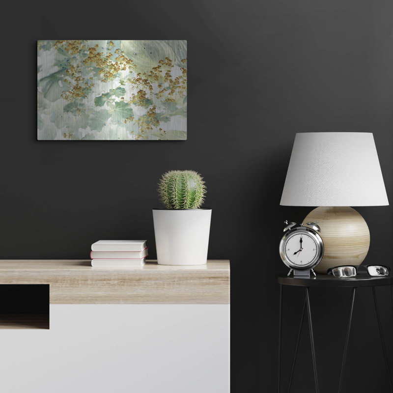 «Golden Lady's Mantle» par Judy Stalus, art mural en métal, H 16 po x l 24 po