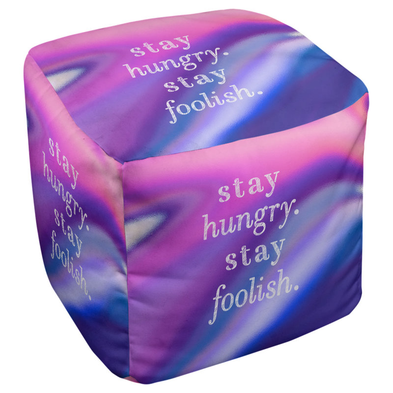 Repose-pieds cube, Rose et bleu marine