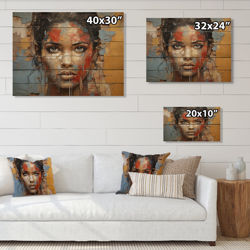 " Cuban Woman Street Art ", 10" H x 20" W x 0.78" D