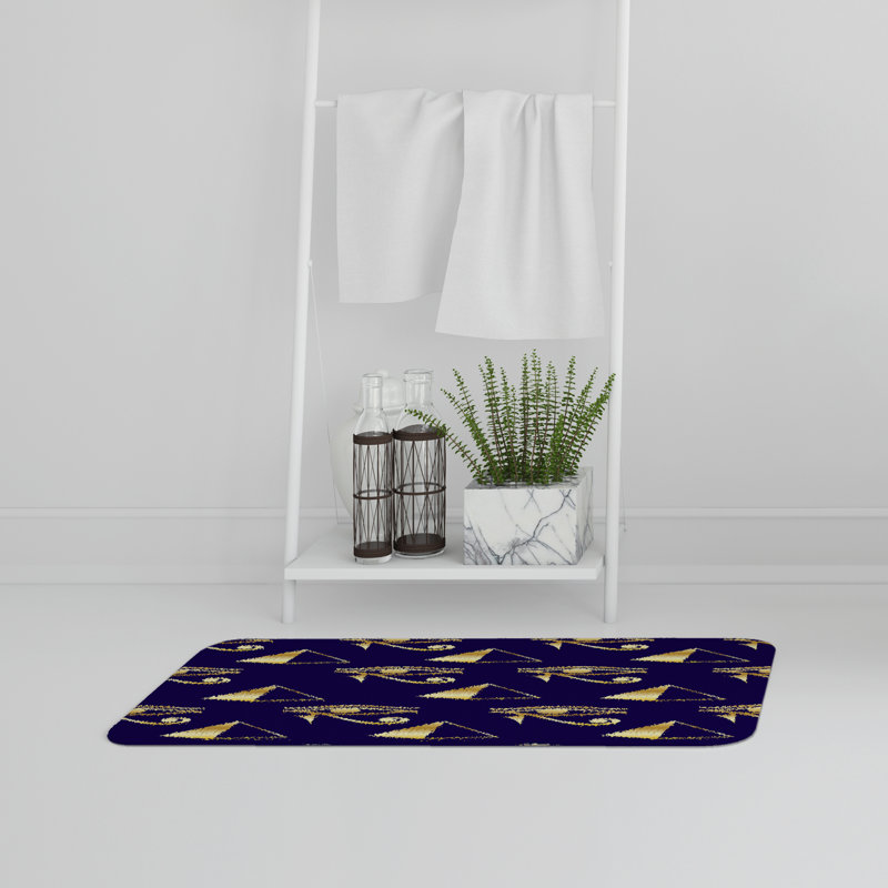 Ajeet Non-Slip Bath Rug, Imperial Pharaoh's Eye