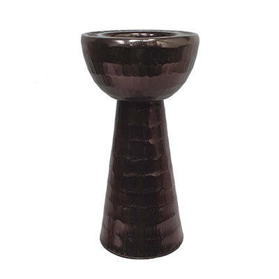 Textured Bronze Aluminum Candle Holder
