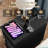 Retro End Table with Hand-Carved Door &Charging Station, Nightstand with cabinet and Shelf-1804330614