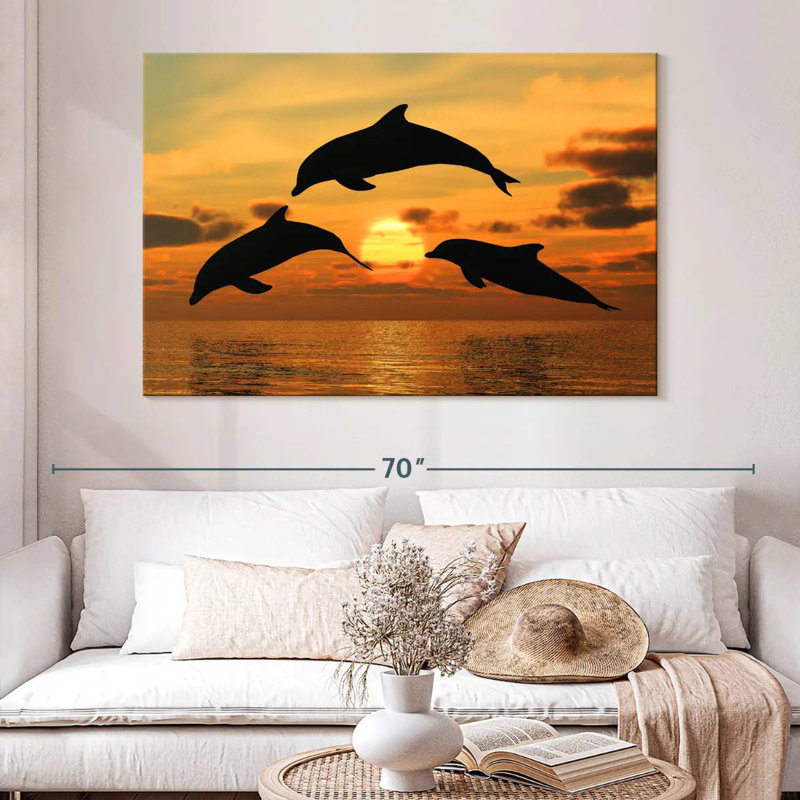 Dauphins volants Brampt, H 34 po x l 51 po