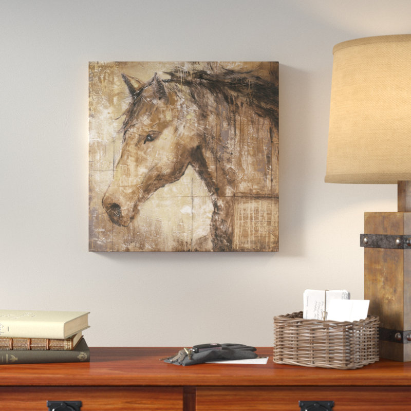 « cavalier », reproduction de peinture à l’acrylique sur toile, H 24 po x l 24 po x P 1 po