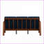 Canapé compact Mid-Century moderne, revêtement en velours bleu marine - Structure en bois robuste pour les petits espaces | Bleu marine | Velours | Bois