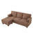 86'' L Shaped Couch With Armrest Organizer,3 Seats Sofas With Movable Ottoman,Comfy Sectional Sofa With Thick Cushion,Linen Sectional Couches For Living Room,Bedroom,Apartment