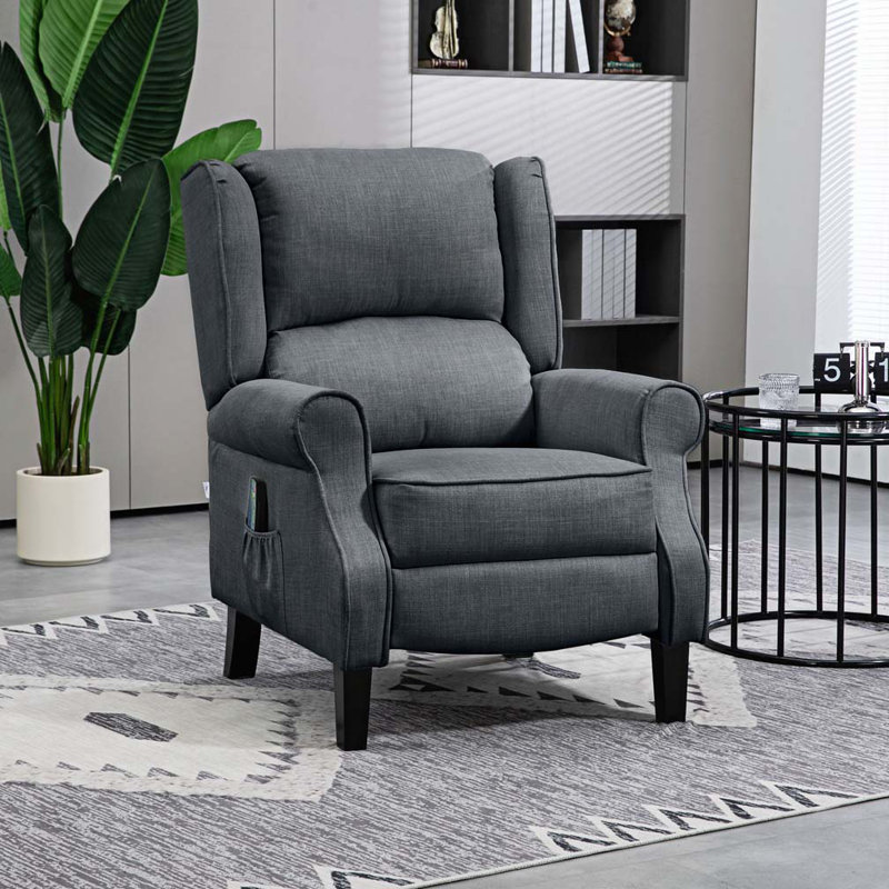 Finnley Recliner, Charcoal Gray 