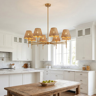 Gold Farmhouse Chandelier 8-light