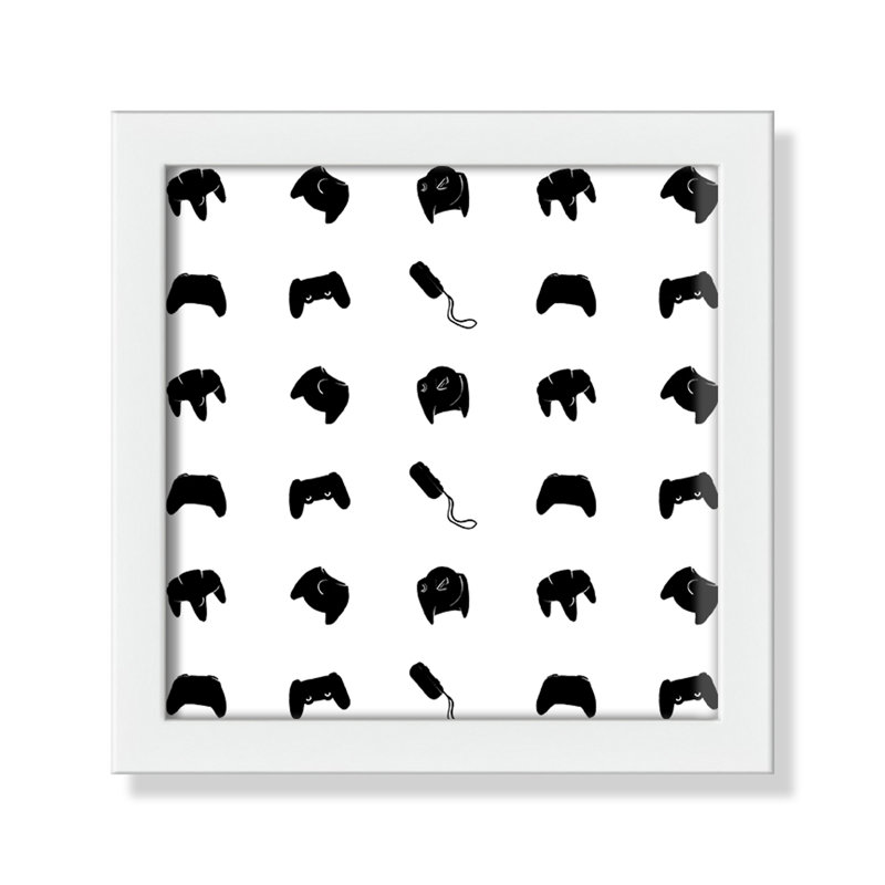 Imprimé papier à motif de joueur, H 9 po x l 9 po x P 1,19 po, Encadré de boîte blanc