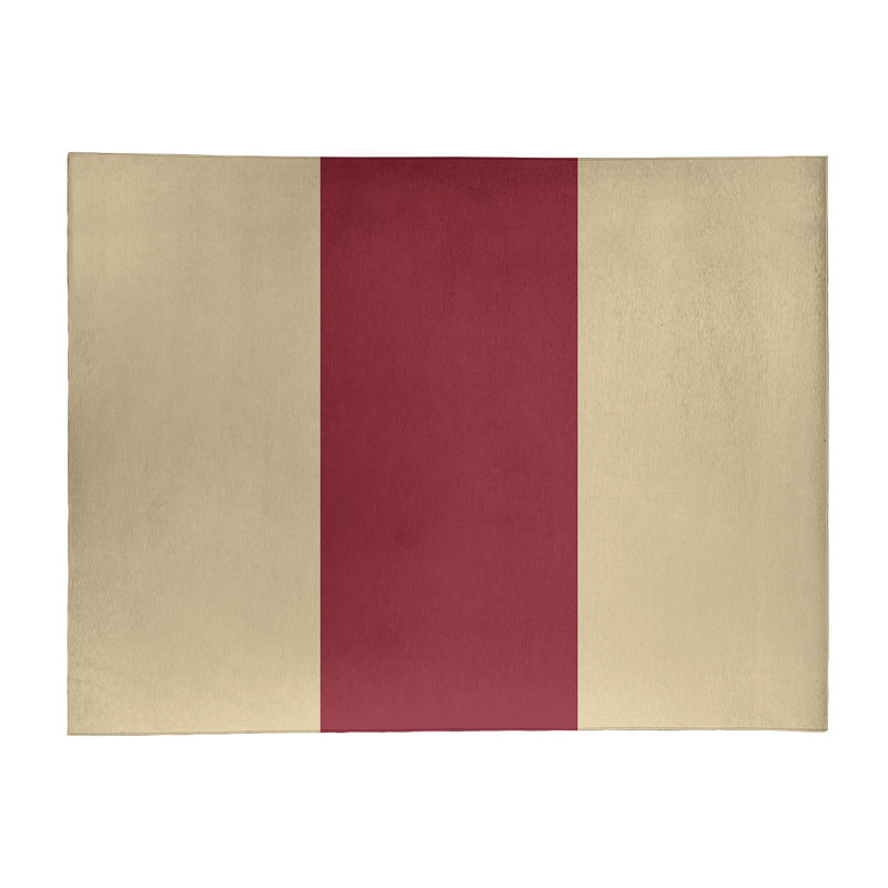 Tapis beige national hockey rayures, Rectangle 8 pi x 10 pi