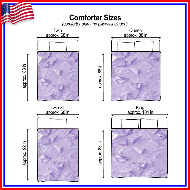 Purple Geometric Texture Comforter, King