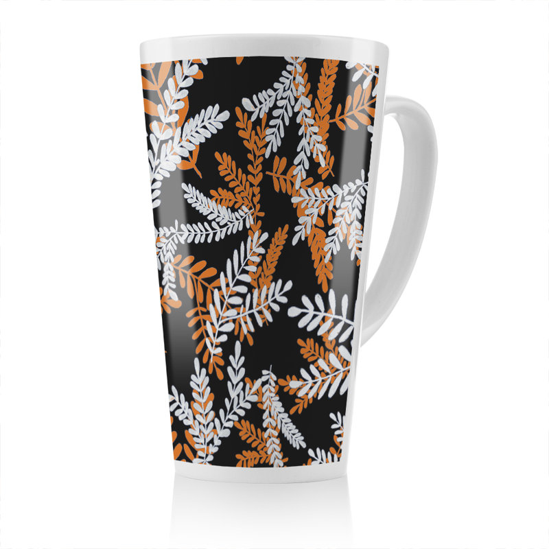 White Olive Leaves Latte Mug