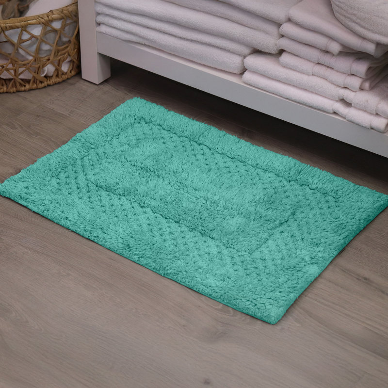 Antigona Soft Bath Rug, 17" W x 24" L, Aqua