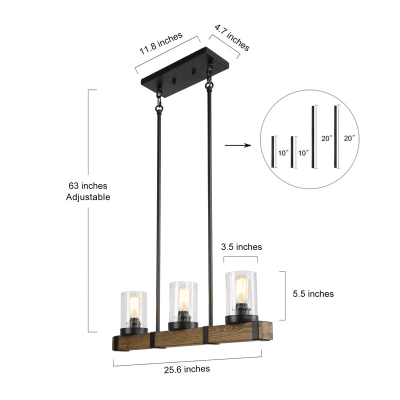 Lustre géométrique en bois 3 lumières Deemer