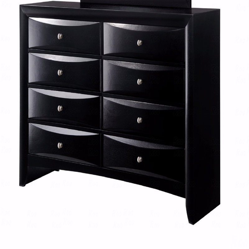 Mobilier de chambre en bois massif 1 pièce, Noir
