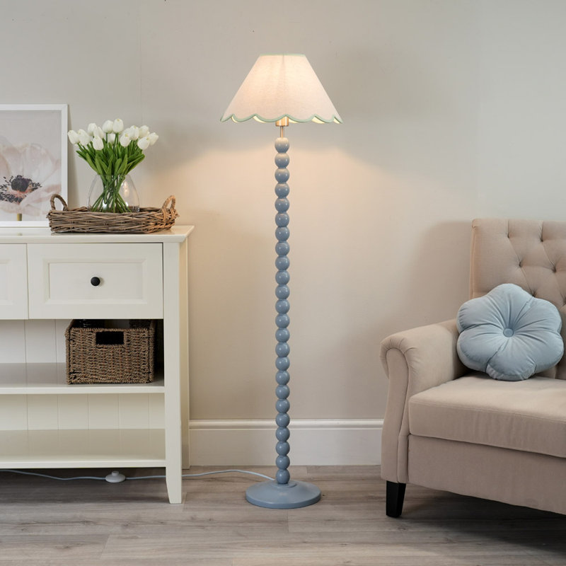 Bobbles 144cm Traditional Floor Lamp, Powder Blue, White/Green