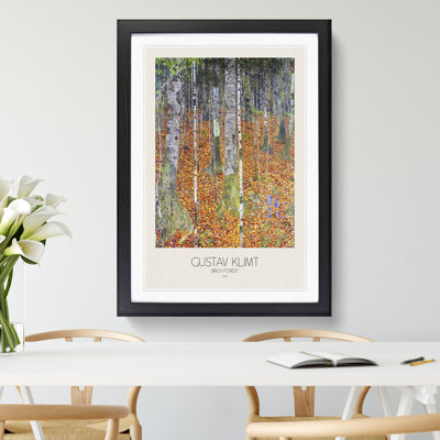 Birch Forest with Border by Gustav Klimt - Picture Frame Painting on MDF