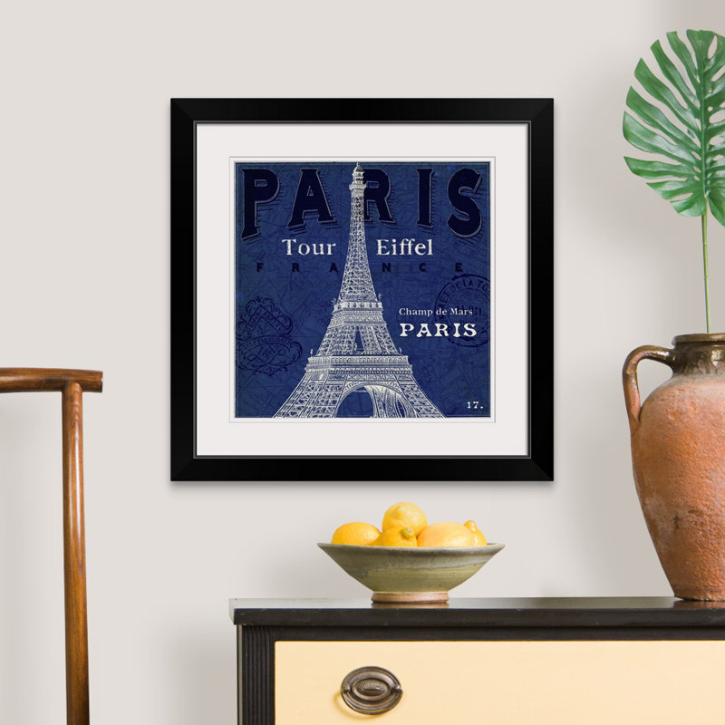 « blueprint tour eiffel » par sue schlabach, impression, Cadre noir, H 24 po x l 24 po x P 1 po