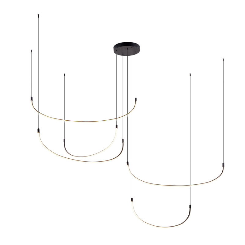 Talis 5 - Light LED Pendant, Black, 11.75" H x 90.25" W x 90.25" D