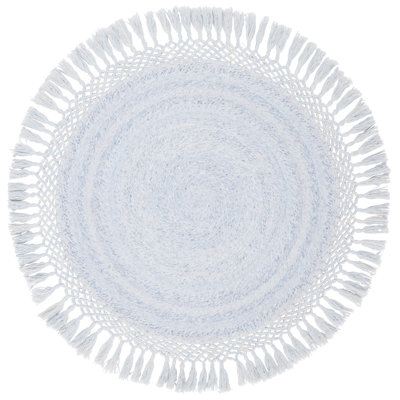 Ubaid Round Argenis Handmade Tufted Blue Area Rug