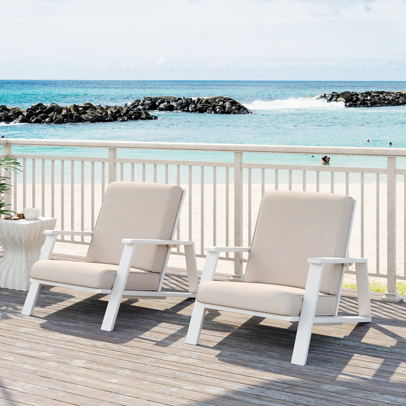 Ensemble de 2 chaises longues de patio, Blanc