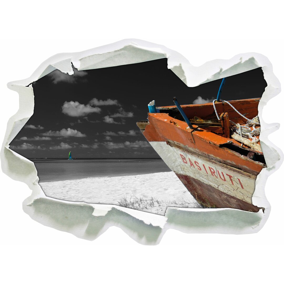 Beeindruckendes Boot am Strand Wandsticker