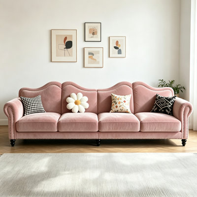 American-style Simple Design Pink Sofa