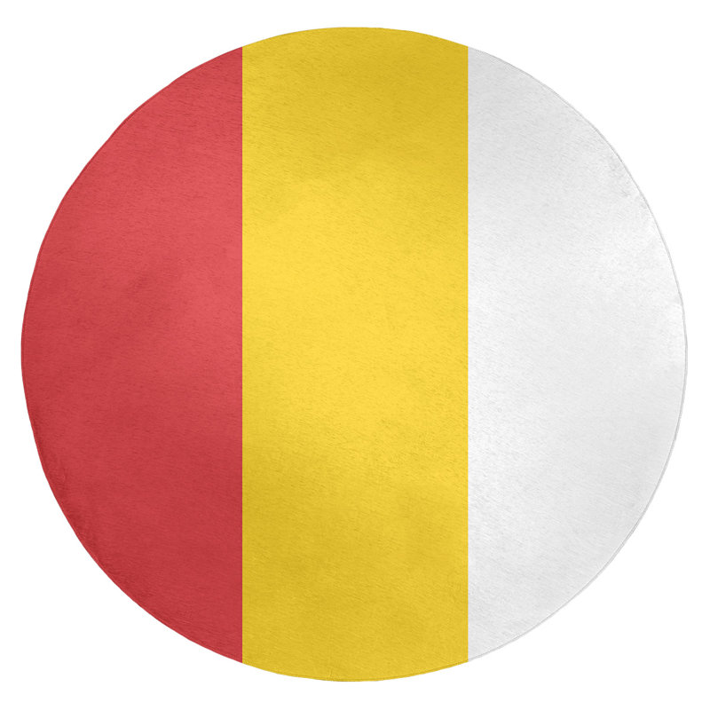 Tapis de zone rouge/jaune, Rond 5 pi
