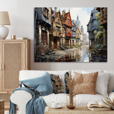 «Danemark Old Town Alley I», reproduction sur toile