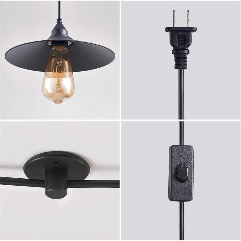 Hanging Lamp With Plug-In Cord - Outdoor Waterproof Pendant Light For Patio - MA6006