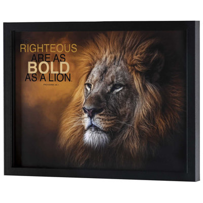 Framed Wall Art 16x12 Bold Lion Prov28:1