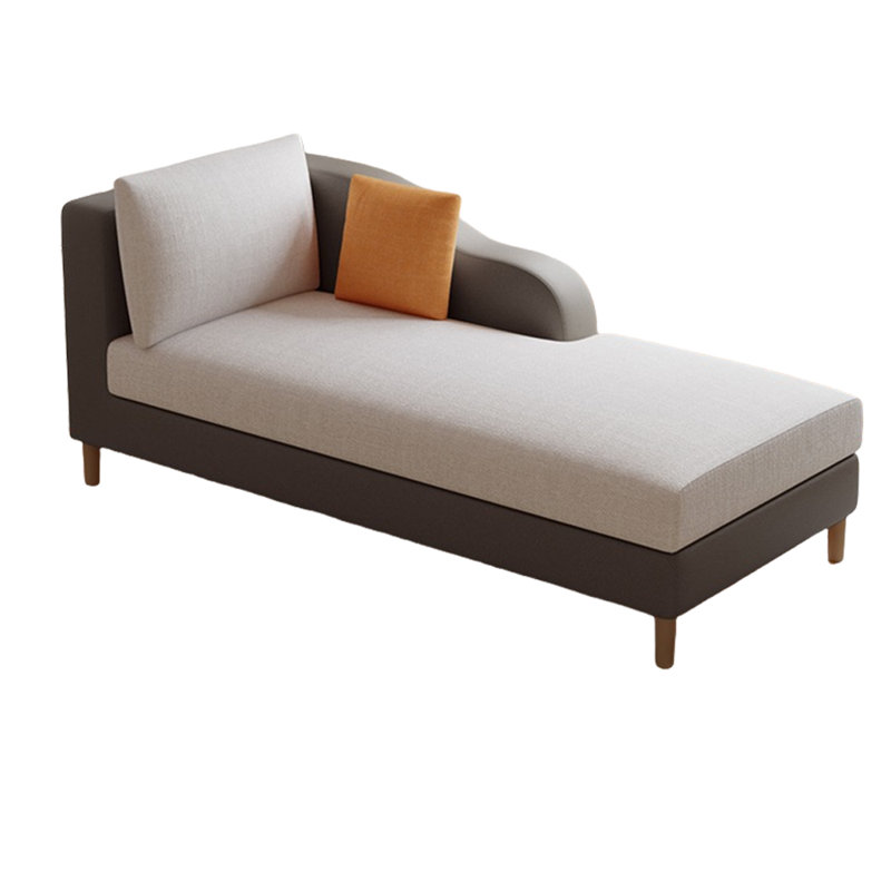 Chaise longue rembourrée Hinna, Accoudoir à gauche (vu de face), Beige / gris foncé