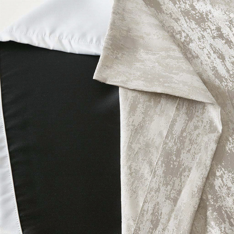 Rideau occultant avec passe-tringle Jacquard, Gris / argent, L 50 po x L 84 po