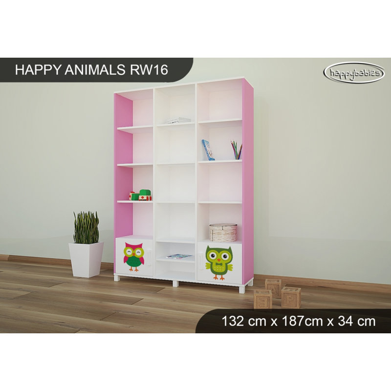 187cm H X 132cm W Kids Bookcase, Pink
