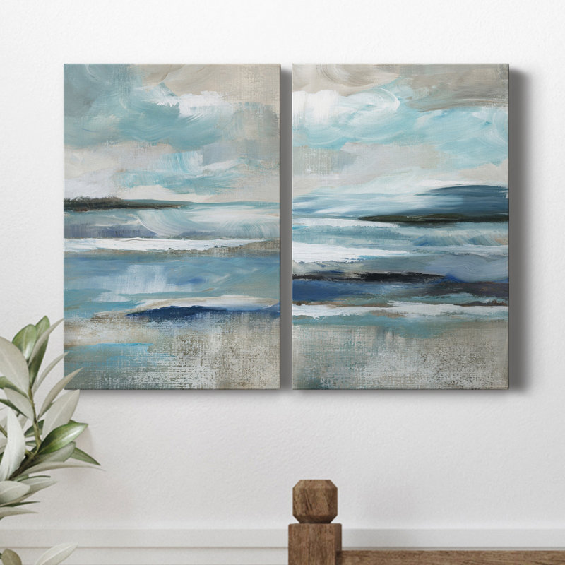 " Distant Drama I " 2 - Pieces Painting Print, Wrapped Canvas, 27" H x 36" W x 1" D