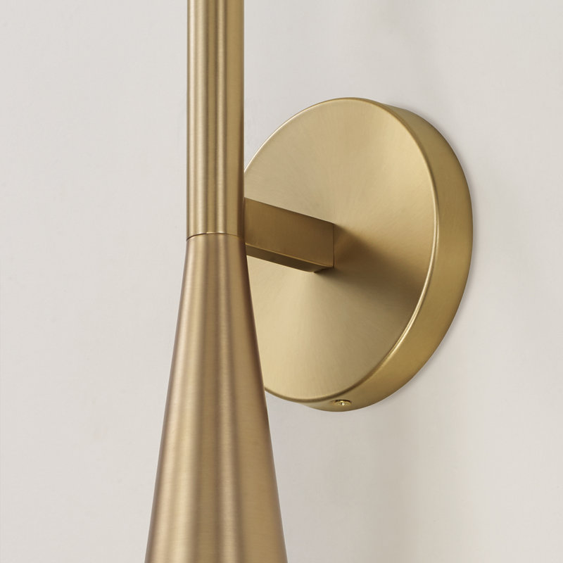 5" W x 15" H 1-Light Modern Tapered Sconce in Matte Brass, Matte Brass, 5"W x 15"H x 4.75"E