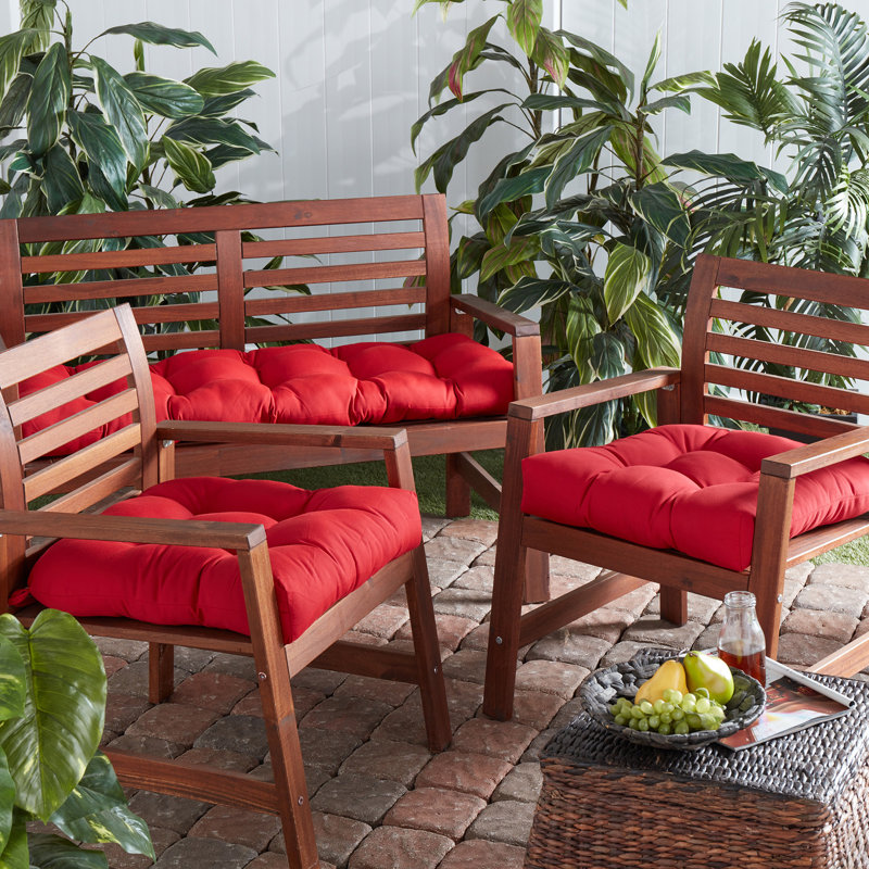 Coussin de chaise d'extérieur Royzell Sunbrella, Toile rouge