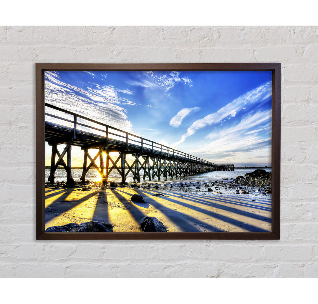 Sun Peaks Through The Pier - Single Picture Frame Kunstdrucke auf Leinwand