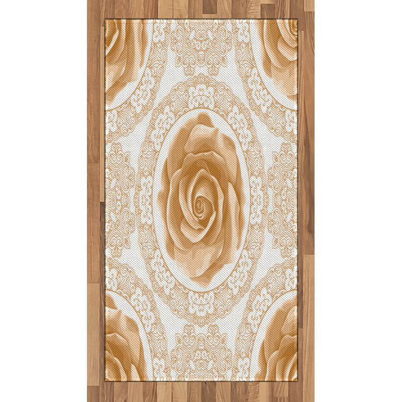 Floral High Density Long Fiber Poly Threads Decorative Area Rug Carpet, Rectangle 2'7" x 5'