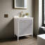 Ensemble de meuble-lavabo autoportant 30 po avec 2 poignées et plateau en marbre d'ingénierie - entièrement assemblé-2075905019-2075905016-2075904967