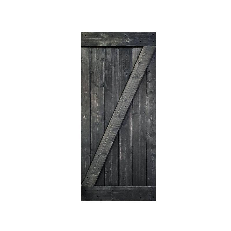 Porte de grange en bois lambrissé sans trousse de quincaillerie d’installation, 42 po x 84 po, Gris métallisé