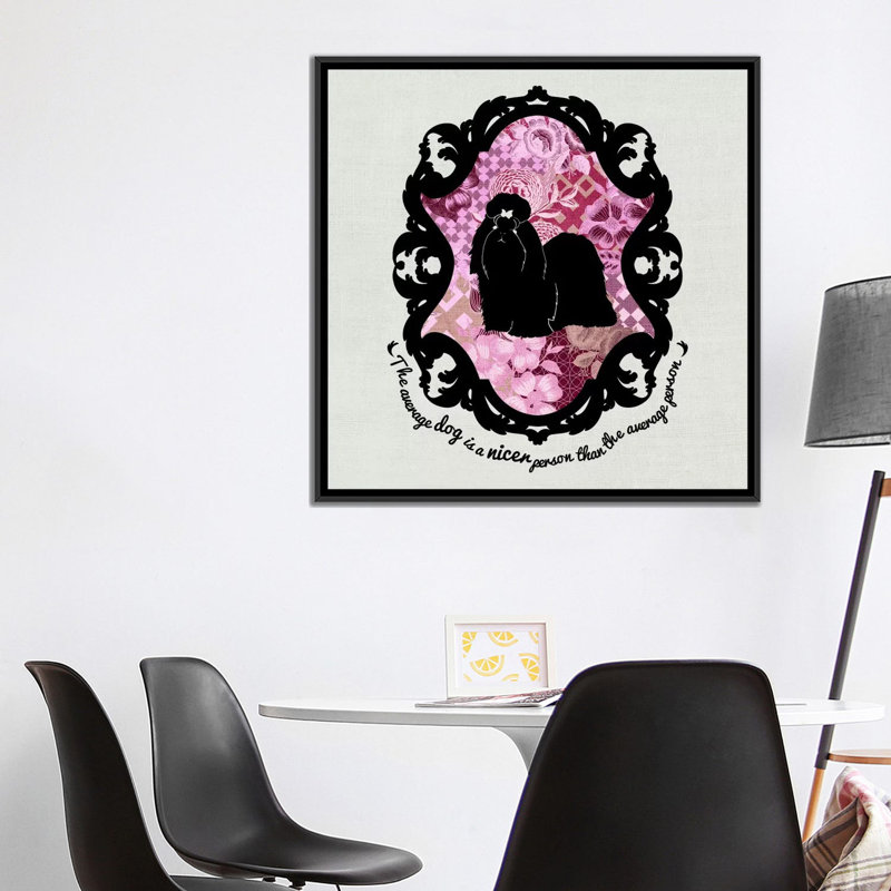 « shih tzu ii », reproduction d’impression sur toile tendue, Toile avec cadre noir, H 26 po x l 26 po x P 1,5 po