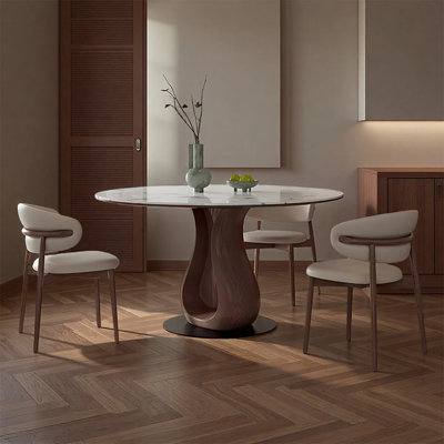 Simple Italian High-End Round Dining Table Sets