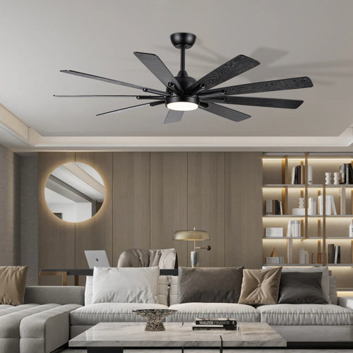 Angled Extremely Large Room Ceiling Fans With Lights You'll Love | Wayfair