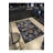 Black Blue Tone Floral Knotted Woven Base Washable Carpet-1402126837