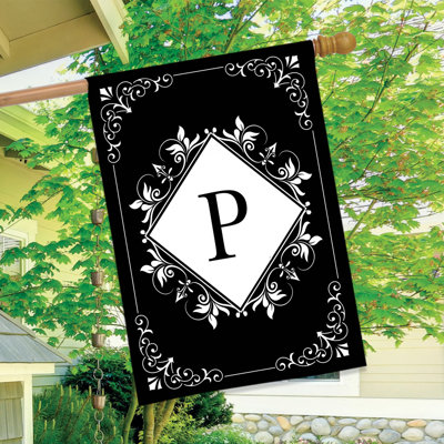 Black And White Monogram P House Flag