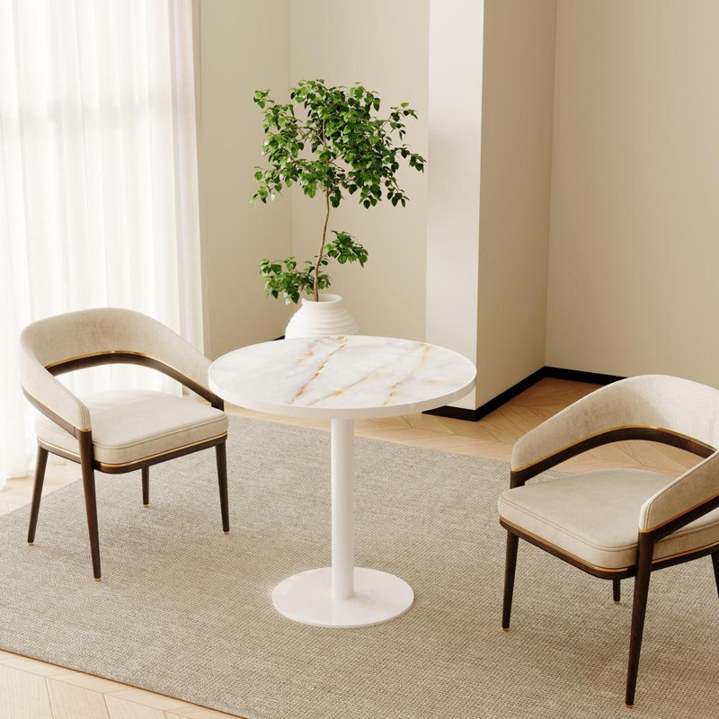 Premium Tulip Dining Table, White/Gray