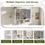 Armoire à pharmacie avec rangement, organisateur de salle de bain moderne en bois MDF de 35 pouces