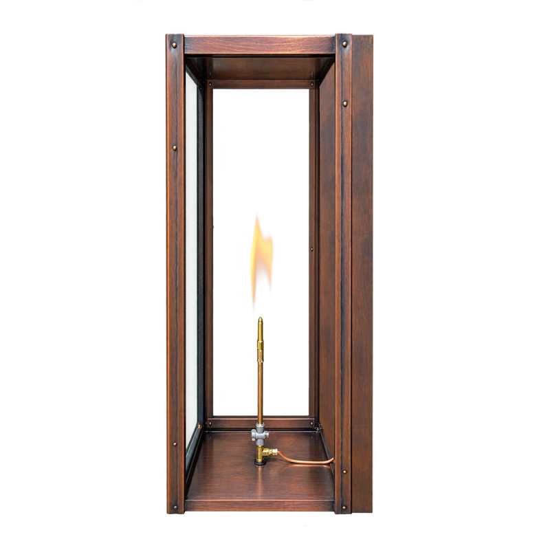 Lanterne encastrée au gaz 22 po avec canal arrière Flambeaux Vogue, 22" H x 9.5" W x 10.5" D