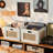 Rattan Vinyl Record Storage Crate with Handle, Holds 75 LPs-1540034535